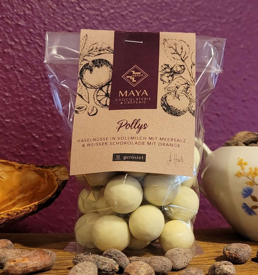 Pollys – geröstete Haselnüsse in feiner Schokolade, 100 g ...