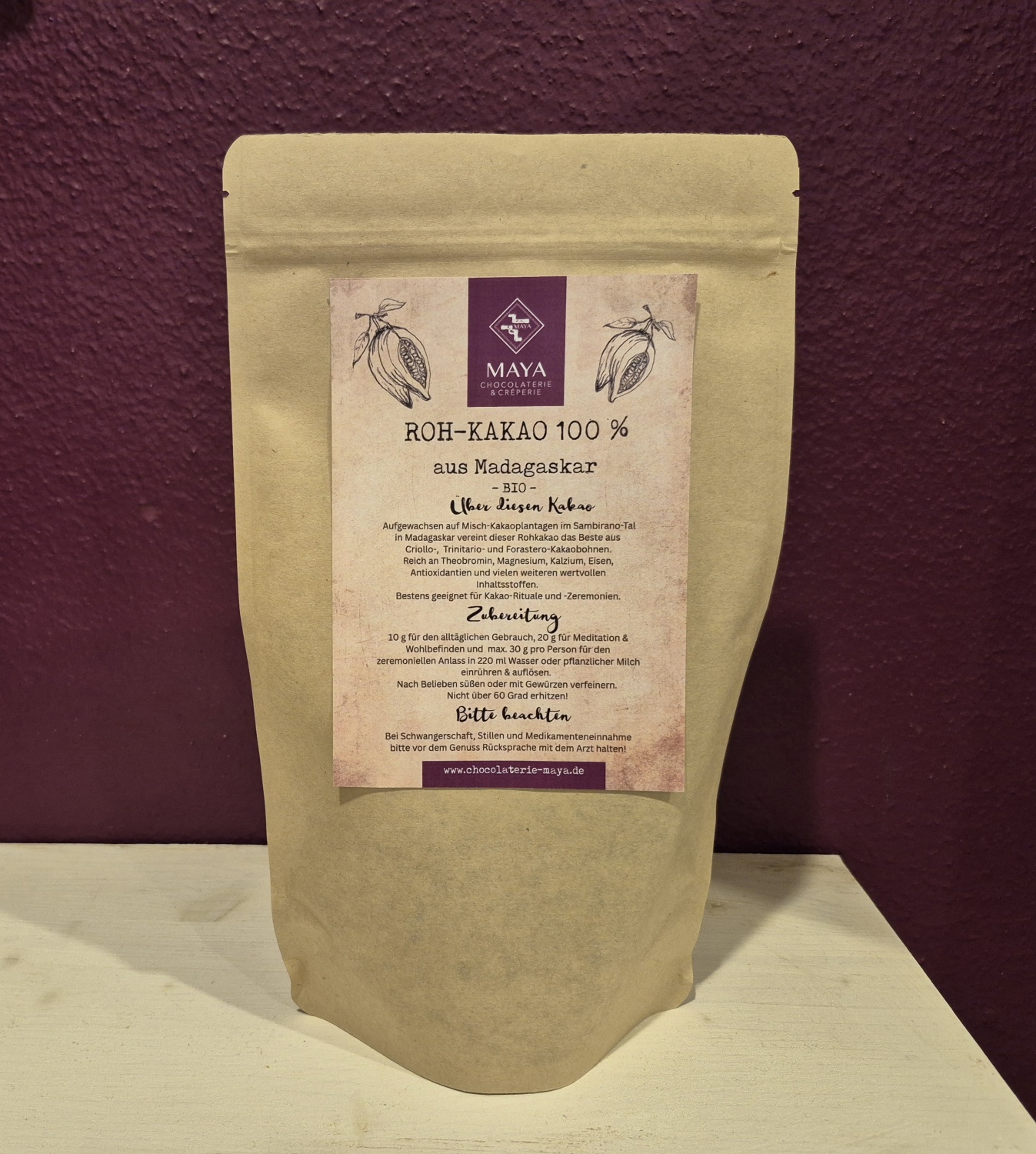 Madagaskar Rohkakao 100% im Block, vegan, 200 g – Bild 2